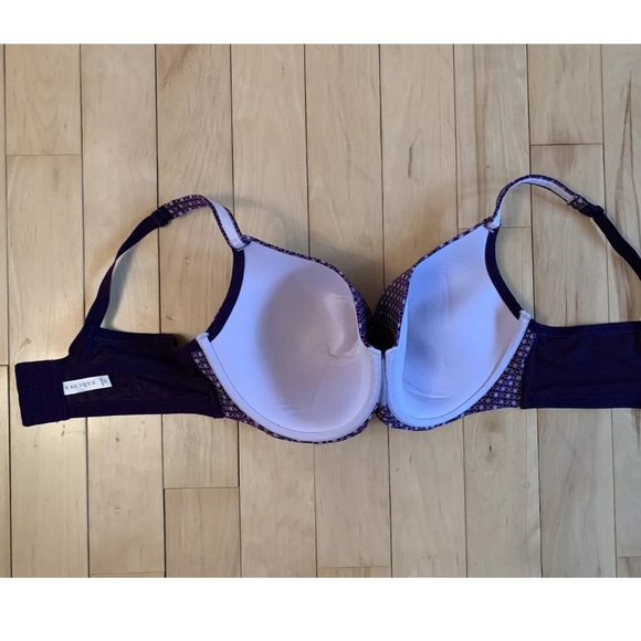 Cacique Purple Floral Cooling French Full Coverage Bra Underwire 42DDD - Picture 8 of 8